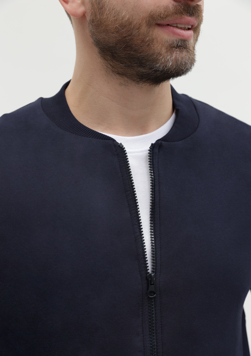 Темно-синяя толстовка STAN арт. 65N на молнии, 78% хлопок, 17% полиэстер, 5% эластан, 245 гр/м2 | Мерч, униформа и текстиль для бизнеса фото-1
