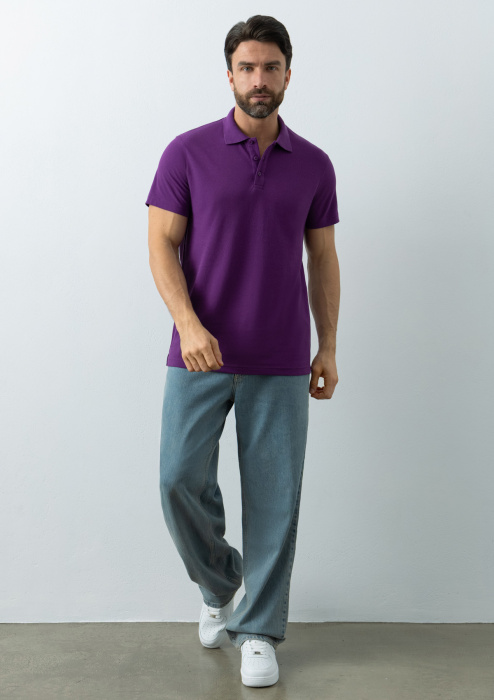 Рубашка поло унисекс STAN хлопок/полиэстер 185, 104, Фиолетовый (94) | Мерч, униформа и текстиль для бизнеса фото-3