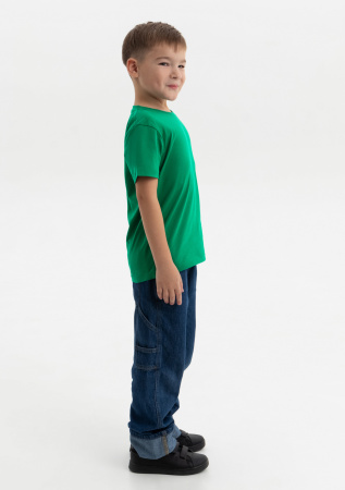 Зелёная детская футболка арт. 06U оверсайз кроя из 100% хлопка, 140 гр/м2, оптом | Мерч, униформа и текстиль для бизнеса photo-7