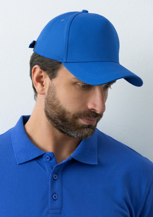 Синяя бейсболка 5 клиньев из 100% хлопка, оптом | Мерч, униформа и текстиль для бизнеса  фото-4