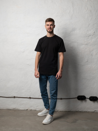 Синяя футболка арт. 08U прямого кроя из 100% хлопка, 180 гр/м2, оптом | Мерч, униформа и текстиль для бизнеса  photo-5