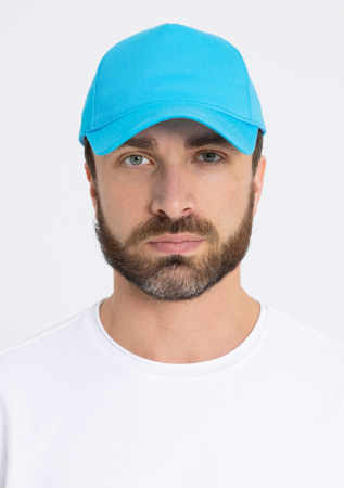 Бирюзовая бейсболка арт. 03, 5 клиньев из 100% хлопка, 280 гр/м2, оптом | Мерч, униформа и текстиль для бизнеса  photo-7