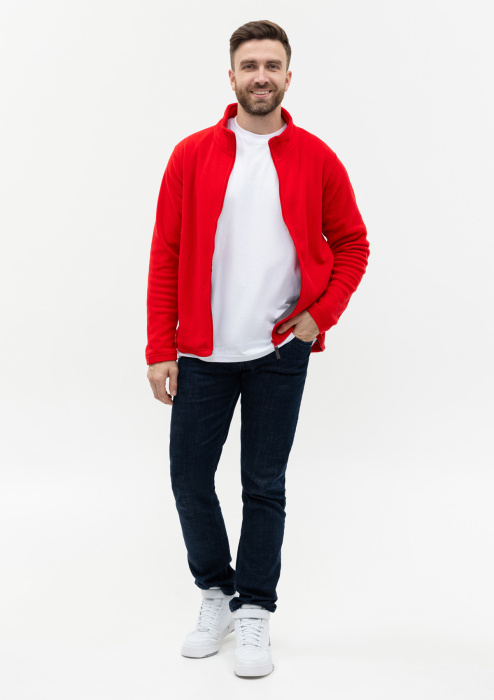 Красная толстовка STAN арт. 21R на молнии, микрофлис, 100% полиэстер, 280 гр/м2 | Мерч, униформа и текстиль для бизнеса фото-4