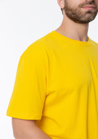 Жёлтая футболка арт. 02 прямого кроя из 100% хлопка, 160 гр/м2, оптом | Мерч, униформа и текстиль для бизнеса photo-11