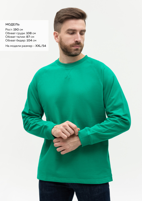 Свитшот унисекс STAN футер с начёсом 220, 60, Зелёный (30) | Мерч, униформа и текстиль для бизнеса фото-3