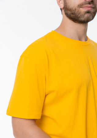 Желтая футболка арт. 02 прямого кроя из 100% хлопка, 160 гр/м2, оптом | Мерч, униформа и текстиль для бизнеса  photo-10