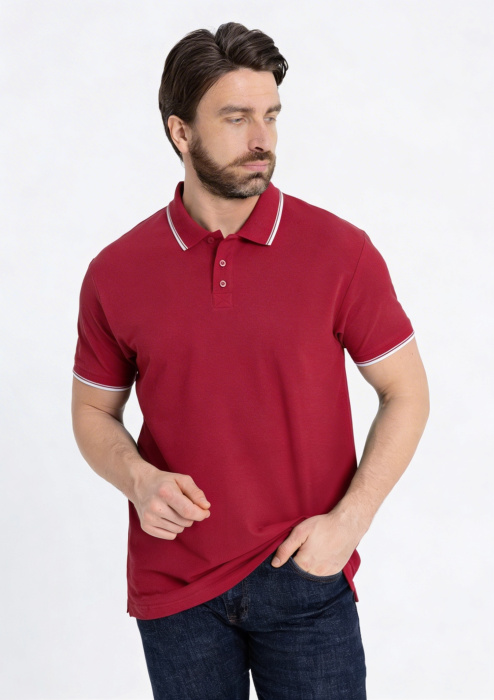 Рубашка поло унисекс STAN с окантовкой хлопок/полиэстер 185, 04T, Бордовый (66) | Мерч, униформа и текстиль для бизнеса фото-3
