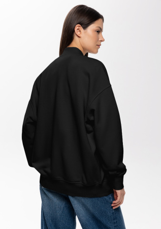 Черный однотонный бомбер арт. 70, футер 3-нитка (70% хлопок, 30% эластан), оптом | Мерч, униформа и текстиль для бизнеса photo-5