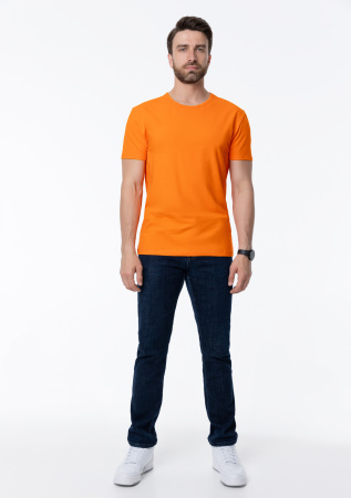 Оранжевая футболка арт. 37 облегающего силуэта, 92% хлопок, 8% эластан, 180 гр/м2, оптом | Мерч, униформа и текстиль для бизнеса  photo-3