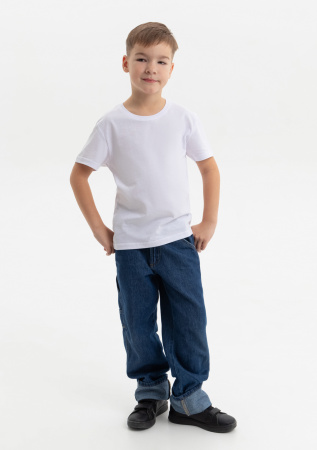 Белая детская футболка арт. 06U оверсайз кроя из 100% хлопка, 140 гр/м2, оптом | Мерч, униформа и текстиль для бизнеса photo-5