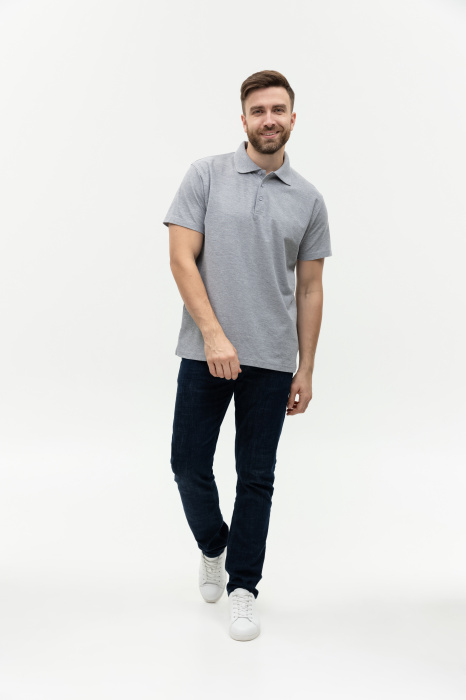 Рубашка поло унисекс STAN хлопок/полиэстер 185, 04, Серый меланж (50) | Мерч, униформа и текстиль для бизнеса фото-4