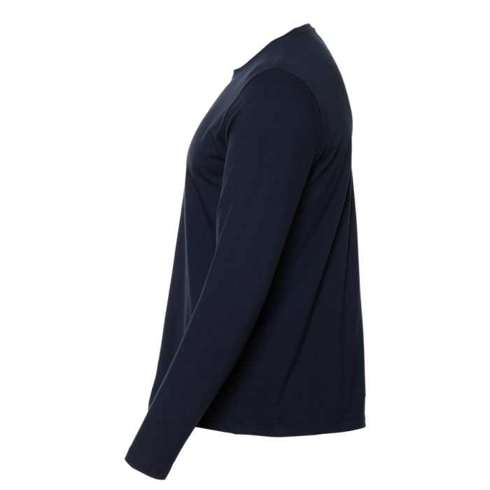 Темно-синяя футболка с длинными рукавами арт. 35 прямого кроя, состав 92% хлопок 8% эластан, 180 гр/м2, оптом | Мерч, униформа и текстиль для бизнеса   фото-2
