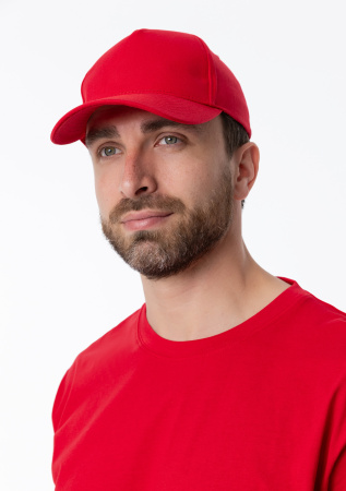 Красная бейсболка арт. 10L, 5 клиньев из 100% хлопка, 150 гр/м2, оптом | Мерч, униформа и текстиль для бизнеса  photo-5