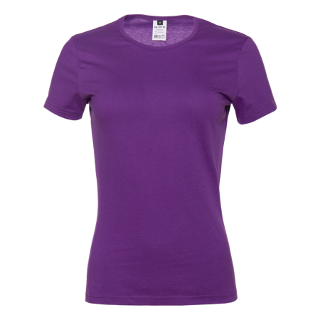 Женская фиолетовая футболка арт. 02W приталенного силуэта из 100% хлопка, 150 гр/м2, оптом | Мерч, униформа и текстиль для бизнеса 
 photo-0