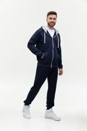 Толстовка мужская STAN с капюшоном на молнии футер без начёса 260, 61, Т-синий (46) | Мерч, униформа и текстиль для бизнеса photo-4