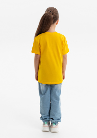Жёлтая детская футболка арт. 06U оверсайз кроя из 100% хлопка, 140 гр/м2, оптом | Мерч, униформа и текстиль для бизнеса photo-4