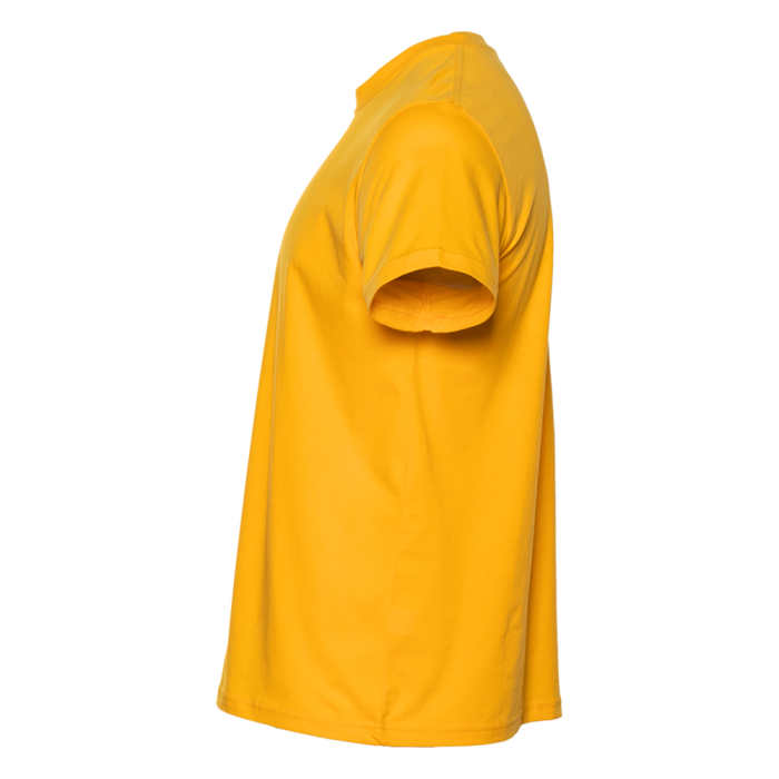 Жёлтая футболка арт. 51 прямого кроя из 100% хлопка, 150 гр/м2, оптом | Мерч, униформа и текстиль для бизнеса  фото-3