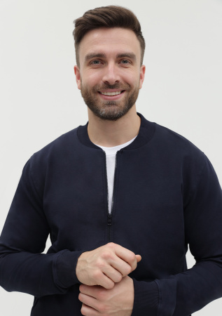 Темно-синяя толстовка STAN арт. 65N на молнии, 78% хлопок, 17% полиэстер, 5% эластан, 245 гр/м2 | Мерч, униформа и текстиль для бизнеса photo-3