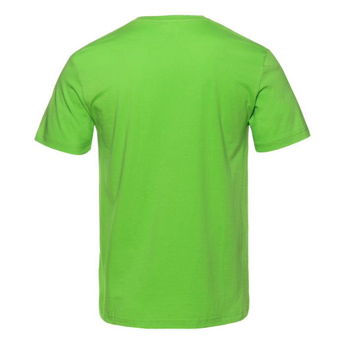 Ярко-зелёная футболка арт. 02 прямого кроя из 100% хлопка, 160 гр/м2, оптом | Мерч, униформа и текстиль для бизнеса фото-2