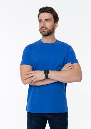 Синяя футболка арт. 51 прямого кроя из 100% хлопка, 150 гр/м2, оптом | Мерч, униформа и текстиль для бизнеса  photo-6