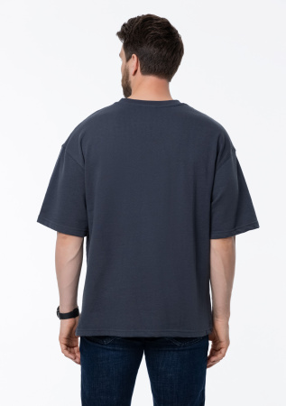 Графитовая футболка арт. 40 оверсайз кроя, состав 65% хлопок 35% полиэстер, 260 гр/м2, оптом| Мерч, униформа и текстиль для бизнеса photo-5