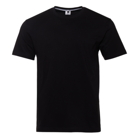 Чёрная футболка арт. 02 прямого кроя из 100% хлопка, 160 гр/м2, оптом | Мерч, униформа и текстиль для бизнеса  photo-0