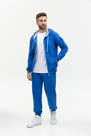 Толстовка мужская STAN с капюшоном на молнии футер без начёса 260, 61, Синий (16) | Мерч, униформа и текстиль для бизнеса photo-5