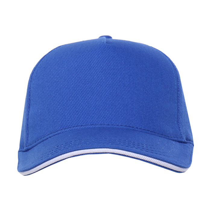 Синяя бейсболка с кантом арт. 04, 5 клиньев из 100% хлопка, 330 гр/м2, оптом | Мерч, униформа и текстиль для бизнеса  фото-2
