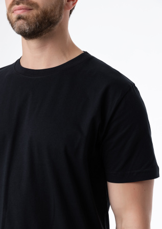 Чёрная футболка арт. 51 прямого кроя из 100% хлопка, 150 гр/м2, оптом | Мерч, униформа и текстиль для бизнеса photo-5