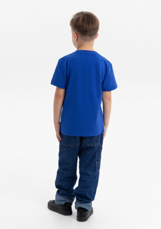 Синяя детская футболка арт. 06U оверсайз кроя из 100% хлопка, 140 гр/м2, оптом | Мерч, униформа и текстиль для бизнеса photo-8