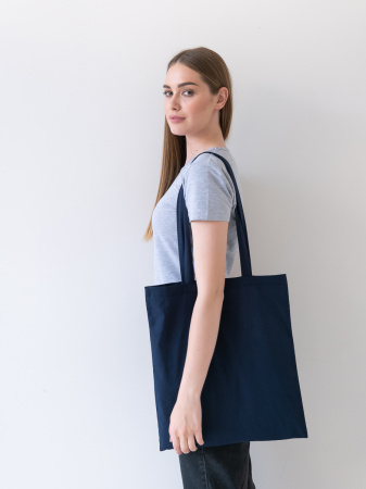 Темно-синяя сумка шопер, оптом | Мерч, униформа и текстиль для бизнеса photo-1