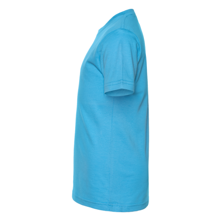Бирюзовая детская футболка арт. 06U оверсайз кроя из 100% хлопка, 140 гр/м2, оптом | Мерч, униформа и текстиль для бизнеса photo-2