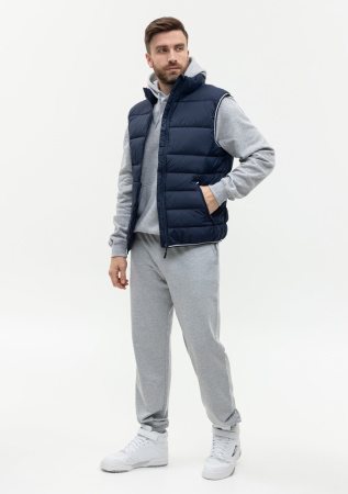 Темно-синий однотонный утепленный жилет арт. 82 с контрастным кантом, 100% нейлон, оптом | Мерч, униформа и текстиль для бизнеса photo-2