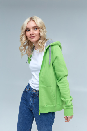 Женская ярко-зеленая толстовка STAN арт. 17W, футер с начесом, 60% хлопок 40% полиэстер, 280 гр/м2 — оптом | Мерч, униформа и текстиль для бизнеса photo-3