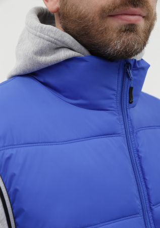 Синий однотонный утепленный жилет арт. 82 с контрастным кантом, 100% нейлон, оптом | Мерч, униформа и текстиль для бизнеса photo-7