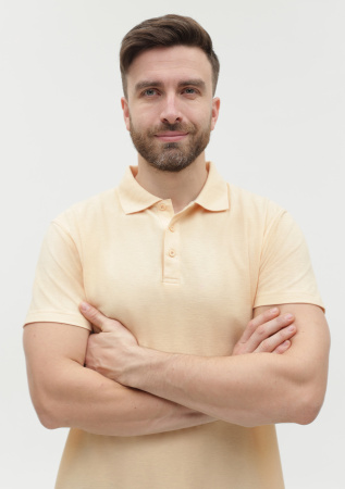 Бежевая рубашка поло арт. 04, 65% хлопок, 35% полиэстер, 185 гр/м2, оптом | Мерч, униформа и текстиль для бизнеса  photo-7