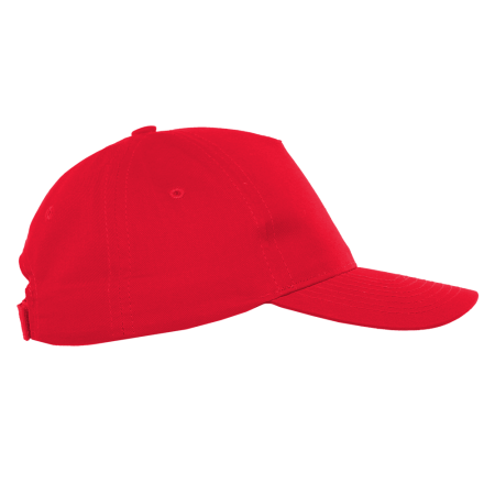 Красная детская бейсболка арт. 10J, 5 клиньев из 100% хлопка, 150 гр/м2, оптом | Мерч, униформа и текстиль для бизнеса  photo-1