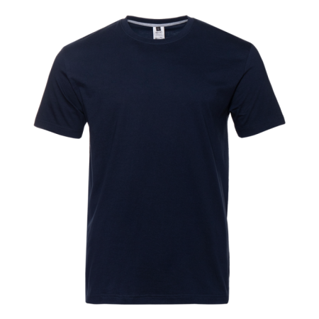 Тёмно-синяя футболка арт. 02 прямого кроя из 100% хлопка, 160 гр/м2, оптом | Мерч, униформа и текстиль для бизнеса  photo-0