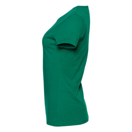 Женская зеленая футболка арт. 02W приталенного силуэта из 100% хлопка, 150 гр/м2, оптом | Мерч, униформа и текстиль для бизнеса 
 photo-2