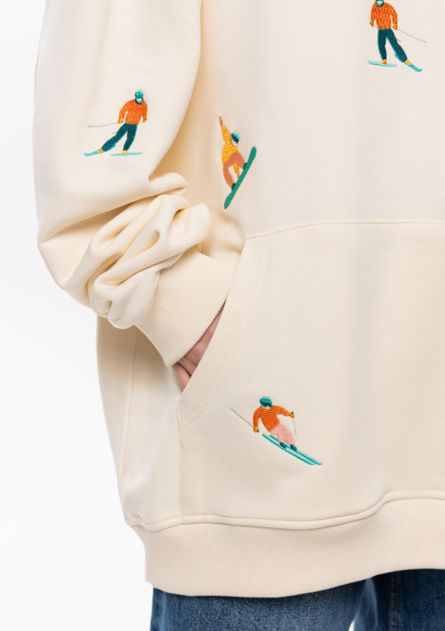 Худи унисекс STAN оверсайз футер без начёса 350, 66, Молочный (11) | Мерч, униформа и текстиль для бизнеса фото-3