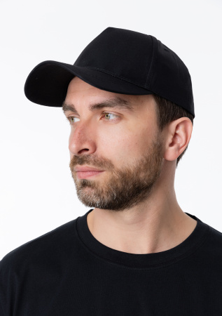 Черная бейсболка 5 клиньев из 100% хлопка, 150 гр/м2, оптом | Мерч, униформа и текстиль для бизнеса  photo-5