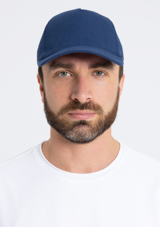 Темно-синяя бейсболка арт. 01, 5 клиньев из 100% хлопка, 330 гр/м2, оптом | Мерч, униформа и текстиль для бизнеса  photo-5