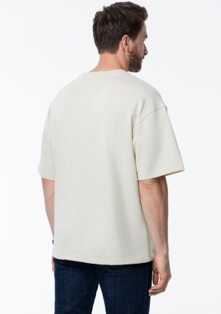 Молочная футболка арт. 40 оверсайз кроя, состав 65% хлопок 35% полиэстер, 260 гр/м2, оптом| Мерч, униформа и текстиль для бизнеса   photo-14
