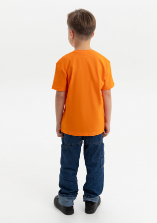 Оранжевая детская футболка арт. 06U оверсайз кроя из 100% хлопка, 140 гр/м2, оптом | Мерч, униформа и текстиль для бизнеса photo-5