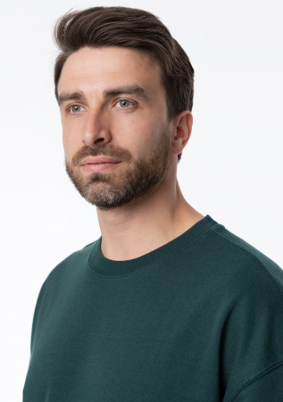 Темно-зеленая футболка арт. 40 оверсайз кроя, состав 65% хлопок 35% полиэстер, 260 гр/м2, оптом| Мерч, униформа и текстиль для бизнеса photo-8