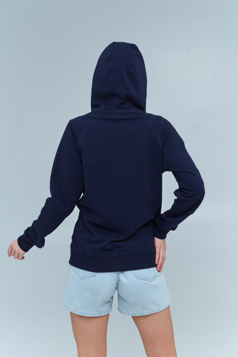 Женская темно-синяя толстовка STAN арт. 61W, футер без начеса, 92% хлопок 8% эластан, 260 гр/м2 | Мерч, униформа и текстиль для бизнеса фото-4