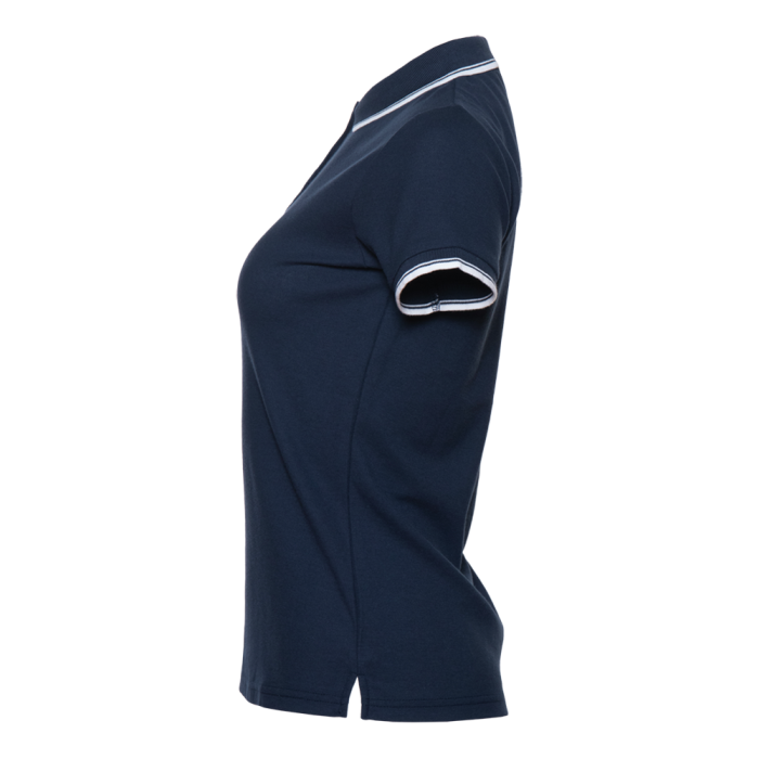 Женская темно-синяя рубашка поло арт. 04BK приталенного кроя, 80% хлопок, 20% полиэстер, 185 гр/м2, оптом | Мерч, униформа и текстиль для бизнеса  фото-2