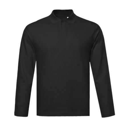 Поло с длинным рукавом STAN, хлопок 240, 402, Чёрный (20) photo-0