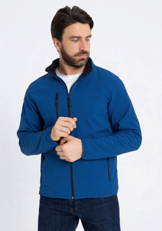 Синяя однотонная куртка арт. 70N, softshell, оптом  | Мерч, униформа и текстиль для бизнеса photo-4