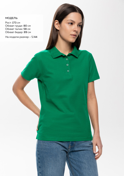 Рубашка поло женская STAN хлопок/полиэстер 185, 04WL, Зелёный (30) | Мерч, униформа и текстиль для бизнеса фото-3